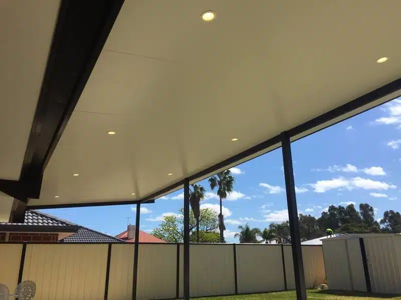 Insulated skillion patio with lights Perth