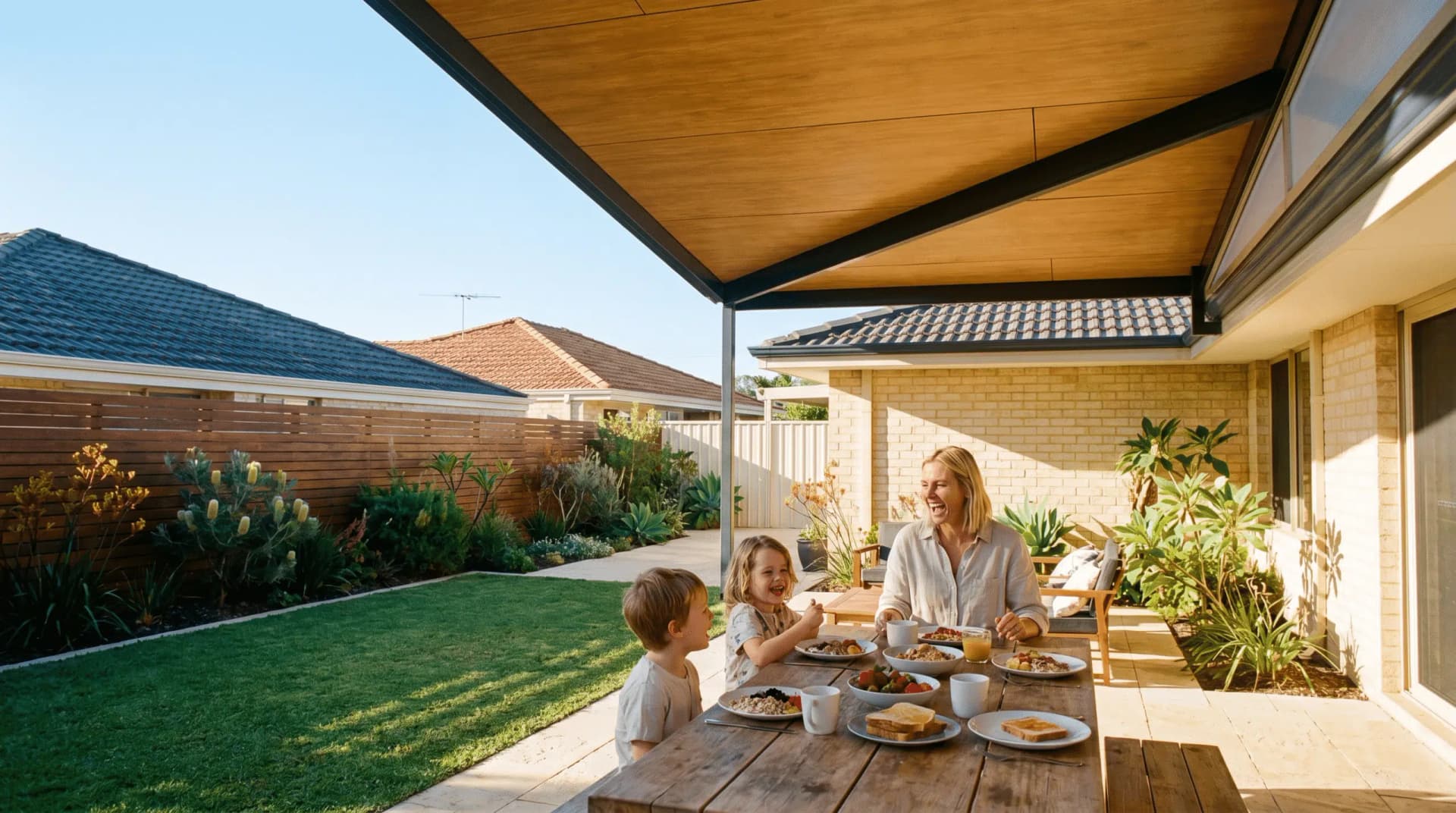 Flat roof patio interior Perth