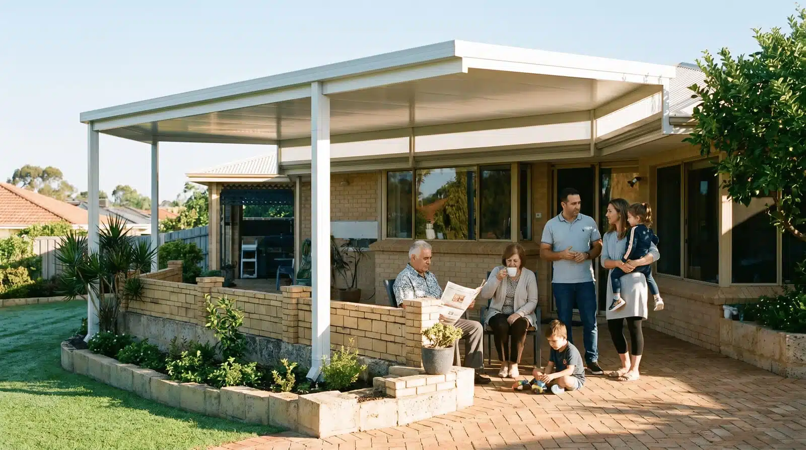 Raised flat patio Perth