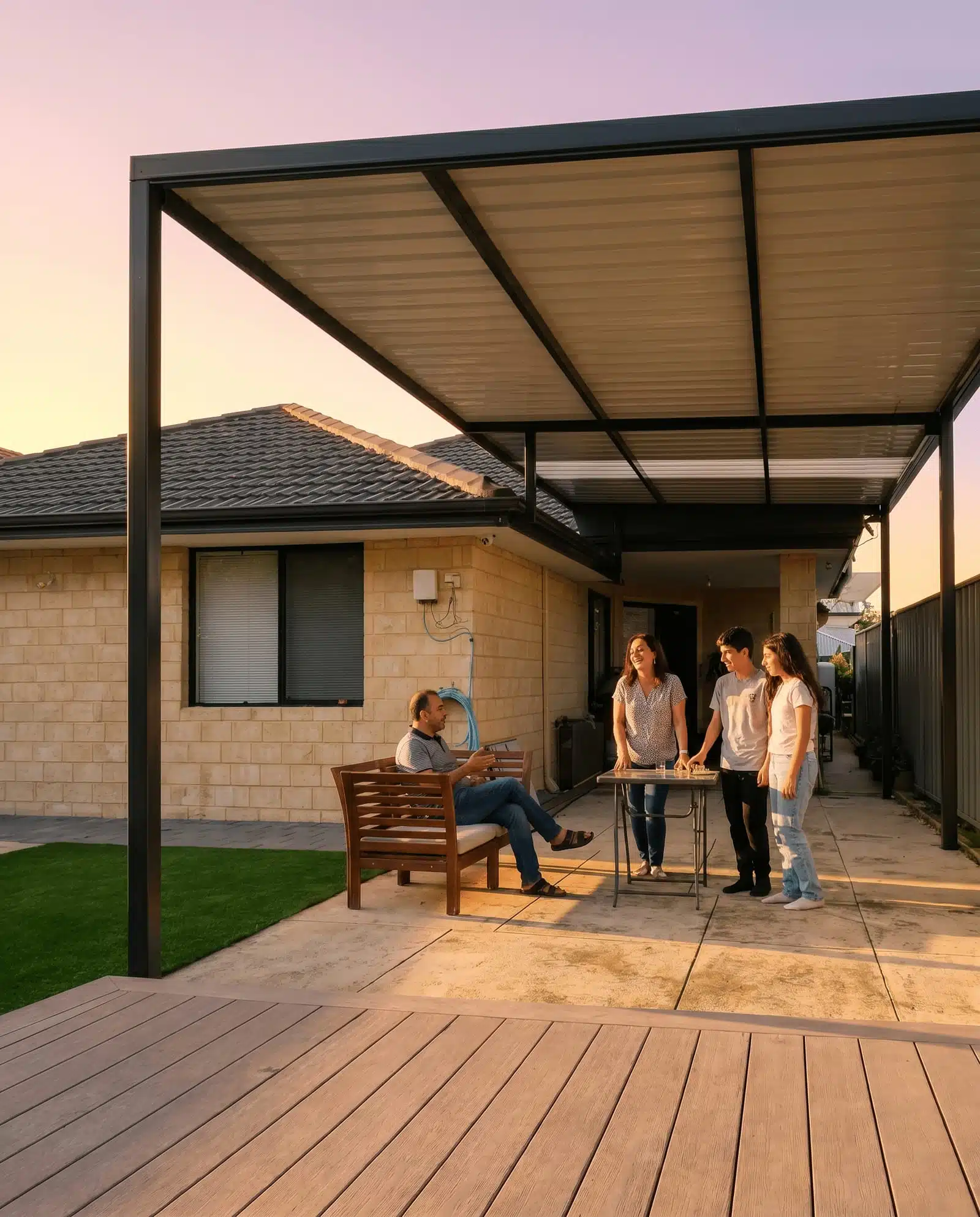 Raised flat patio Perth