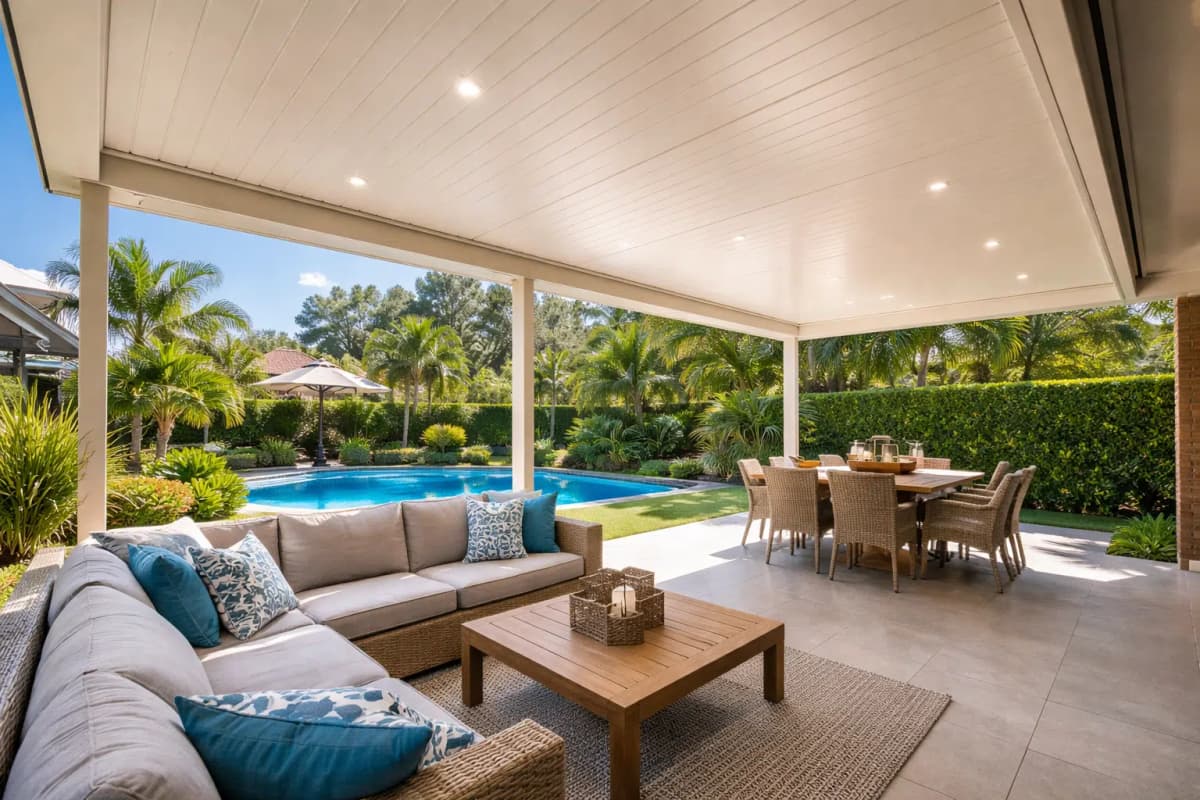 Patio materials guide Perth — insulated roof panel close-up